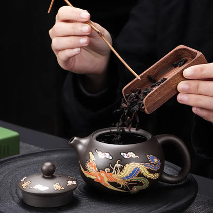 Color Changing Dragon and Phoenix Chinese Teapot
