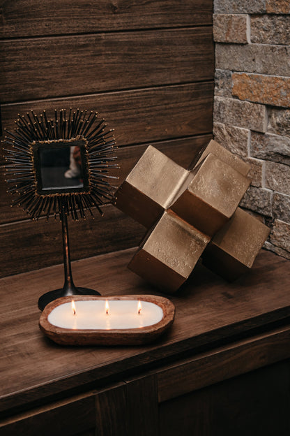 Large 3-Wick Dough Bowl Candle - Farmhouse Rustic Decor by TLC Candle Co.